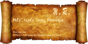 Mátyássy Rebeka névjegykártya